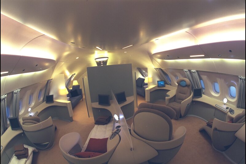 Luxury private jet interior