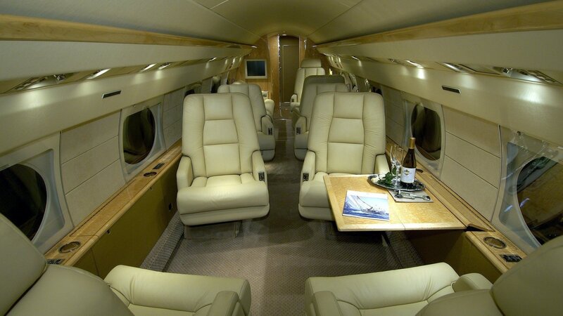 Luxury Private Jet Interior — Beige, Luxurious