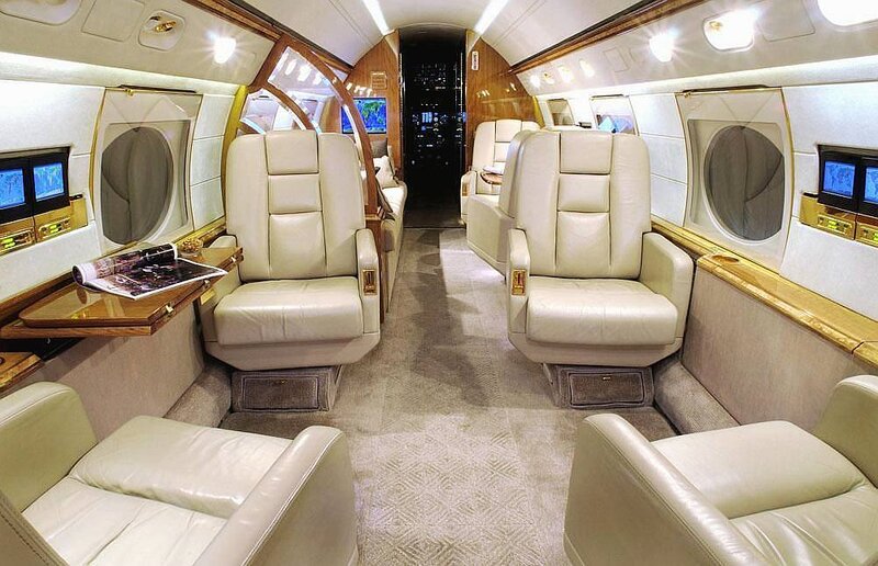 Luxury Private Jet Interior — Beige
