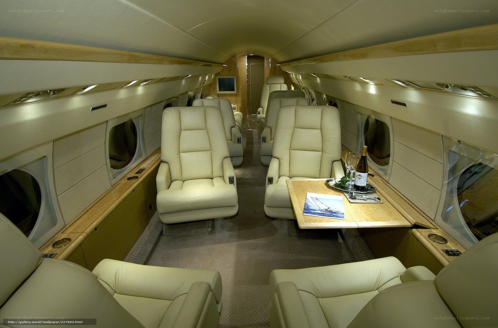 Luxury private jet interior
