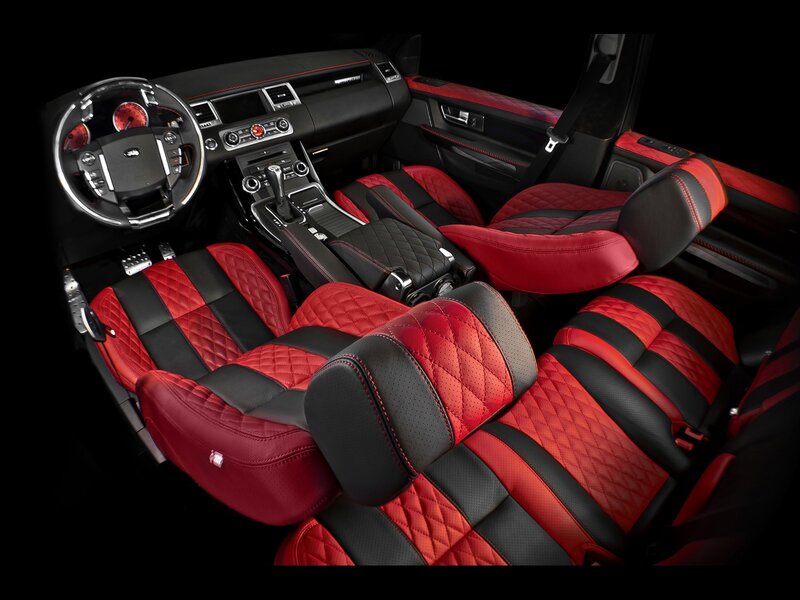 luxury red and black car interior