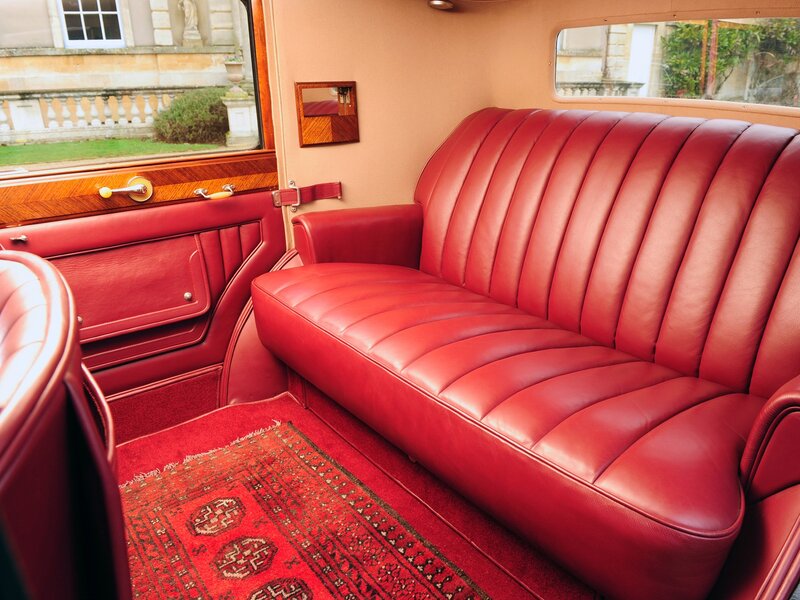 Luxury red leather car interior