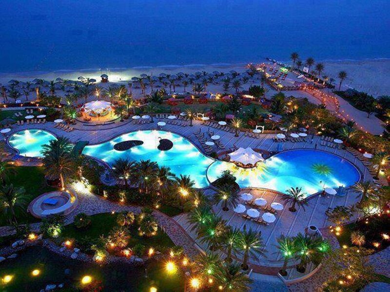 Luxury Resort at Night — Blue, Serene