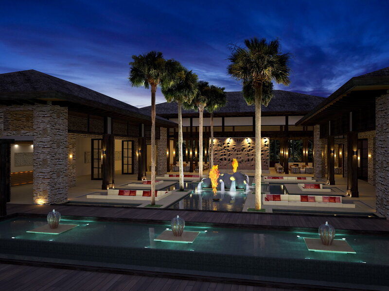 Luxury Resort Courtyard
