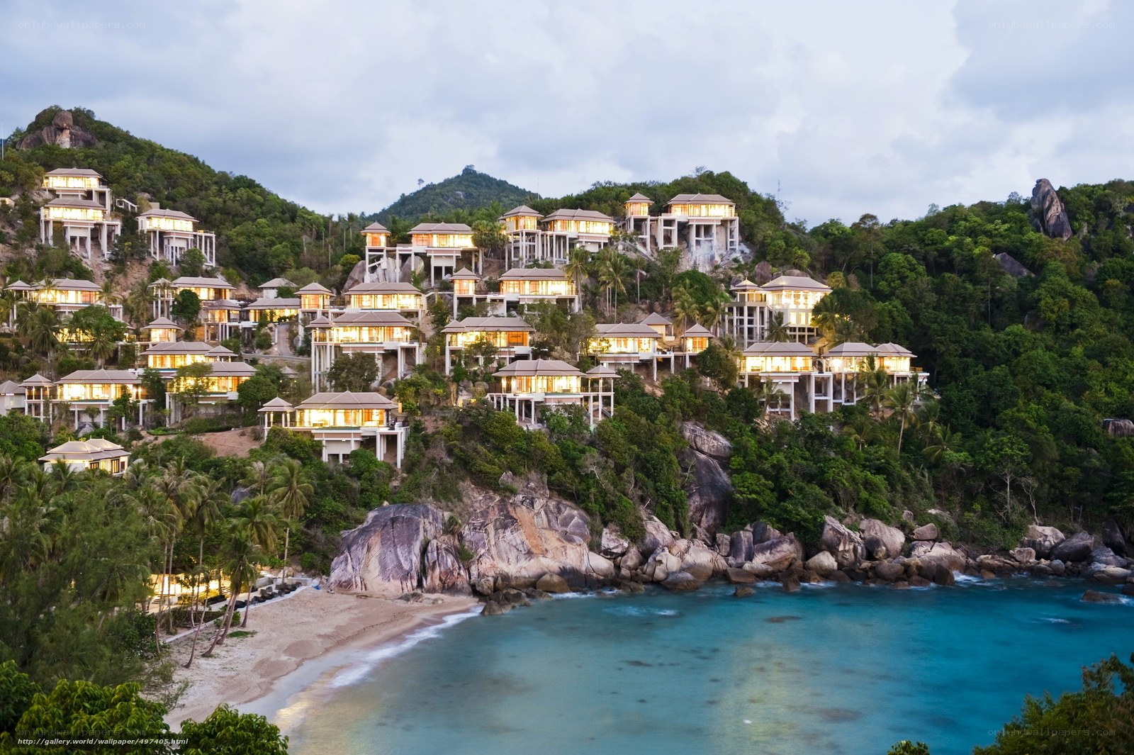 Luxury resort on tropical hillside