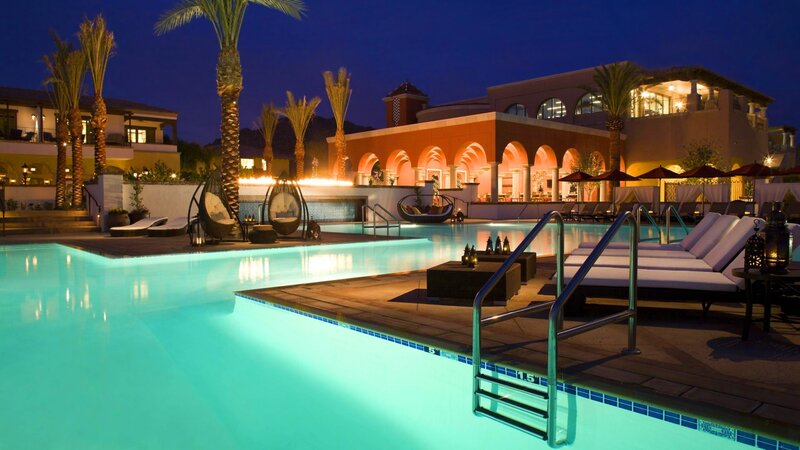 Luxury Resort Pool at Night — Blue, Serene