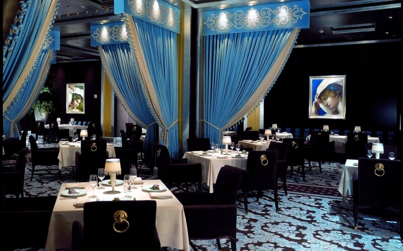 Luxury Restaurant Interior — Blue, Opulent