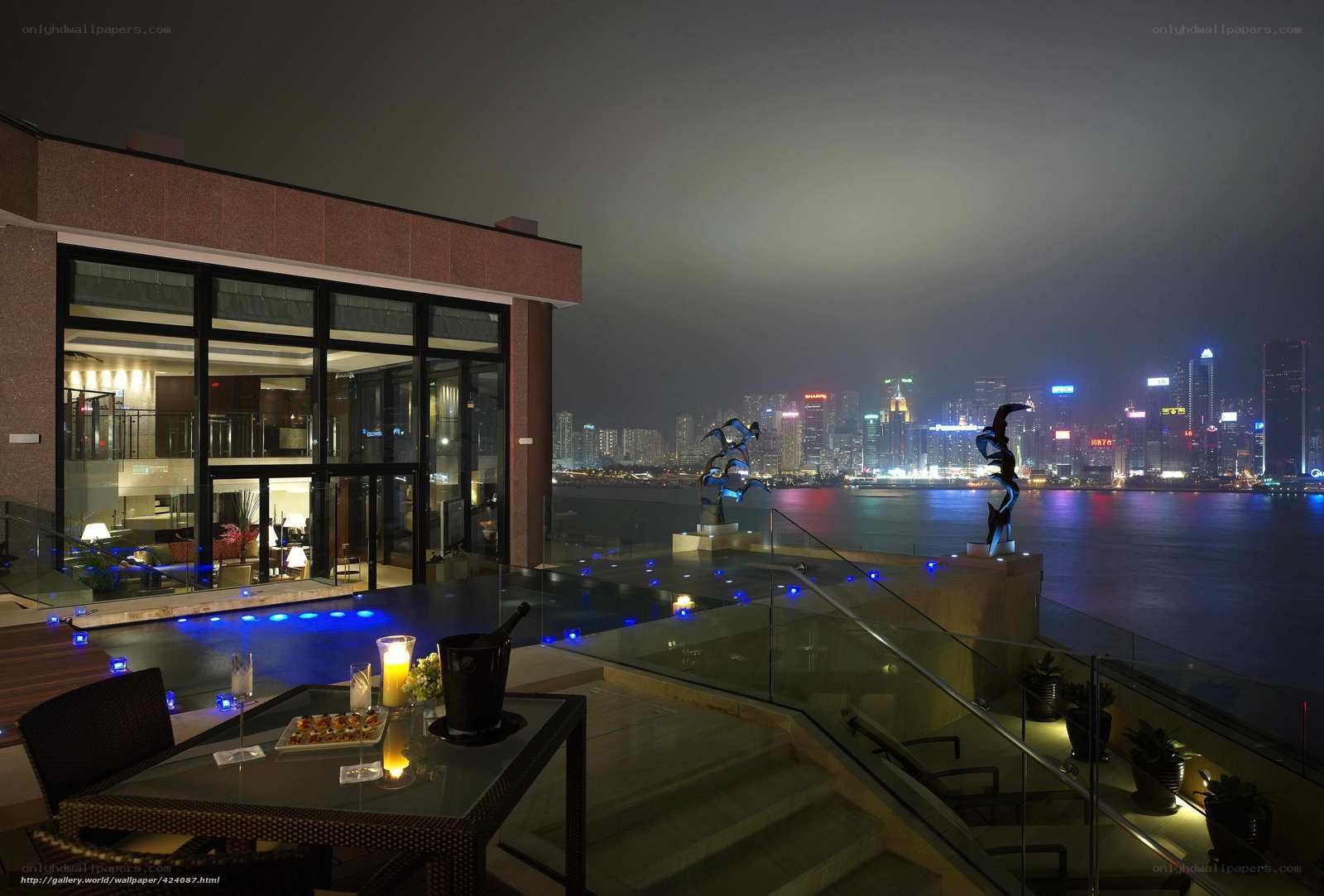 Luxury rooftop with city view