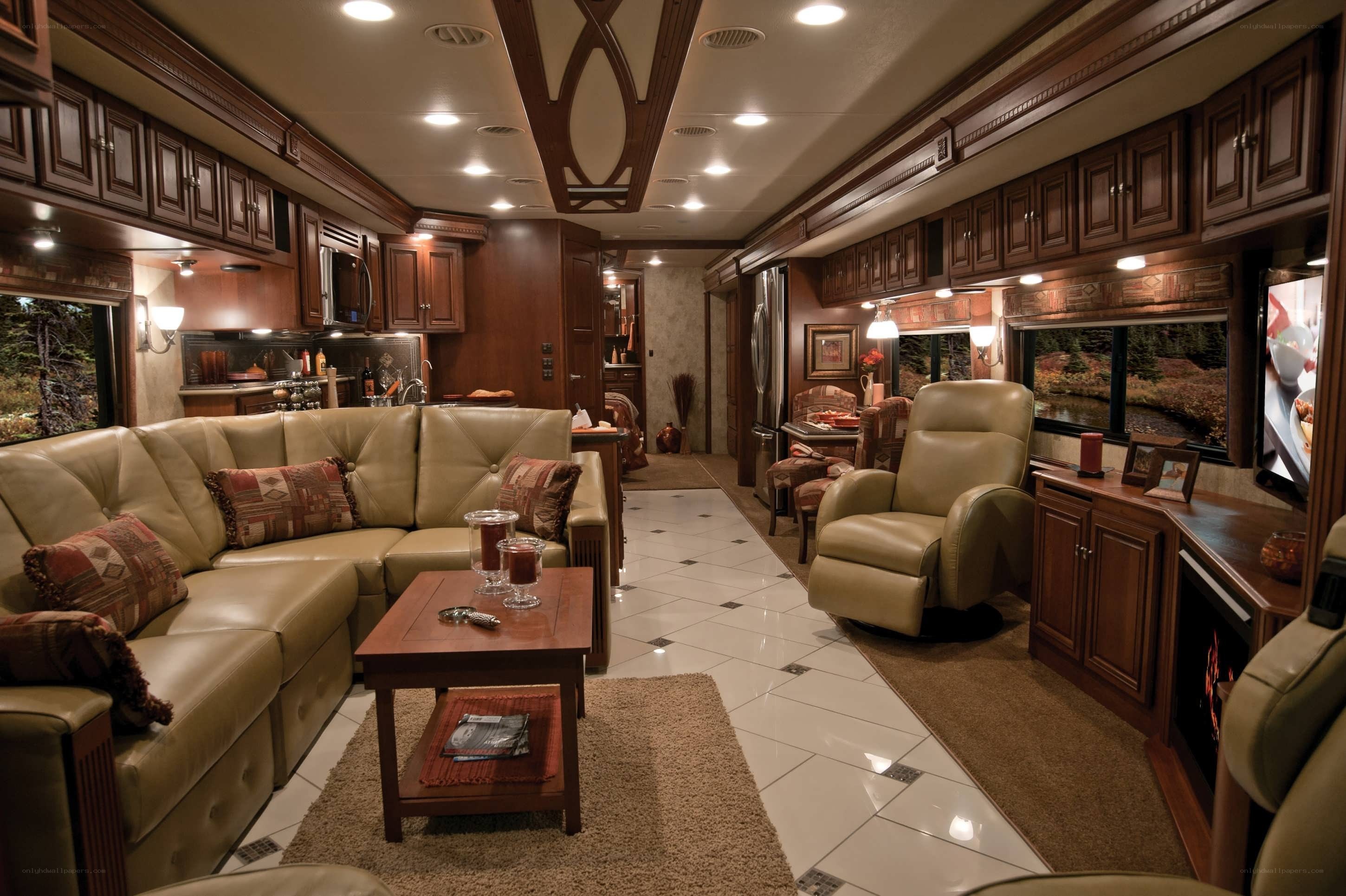 Luxury RV interior living space