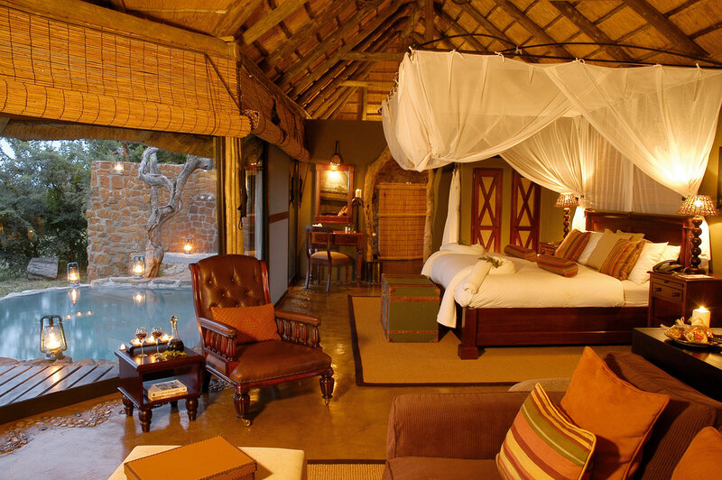 Luxury safari lodge bedroom