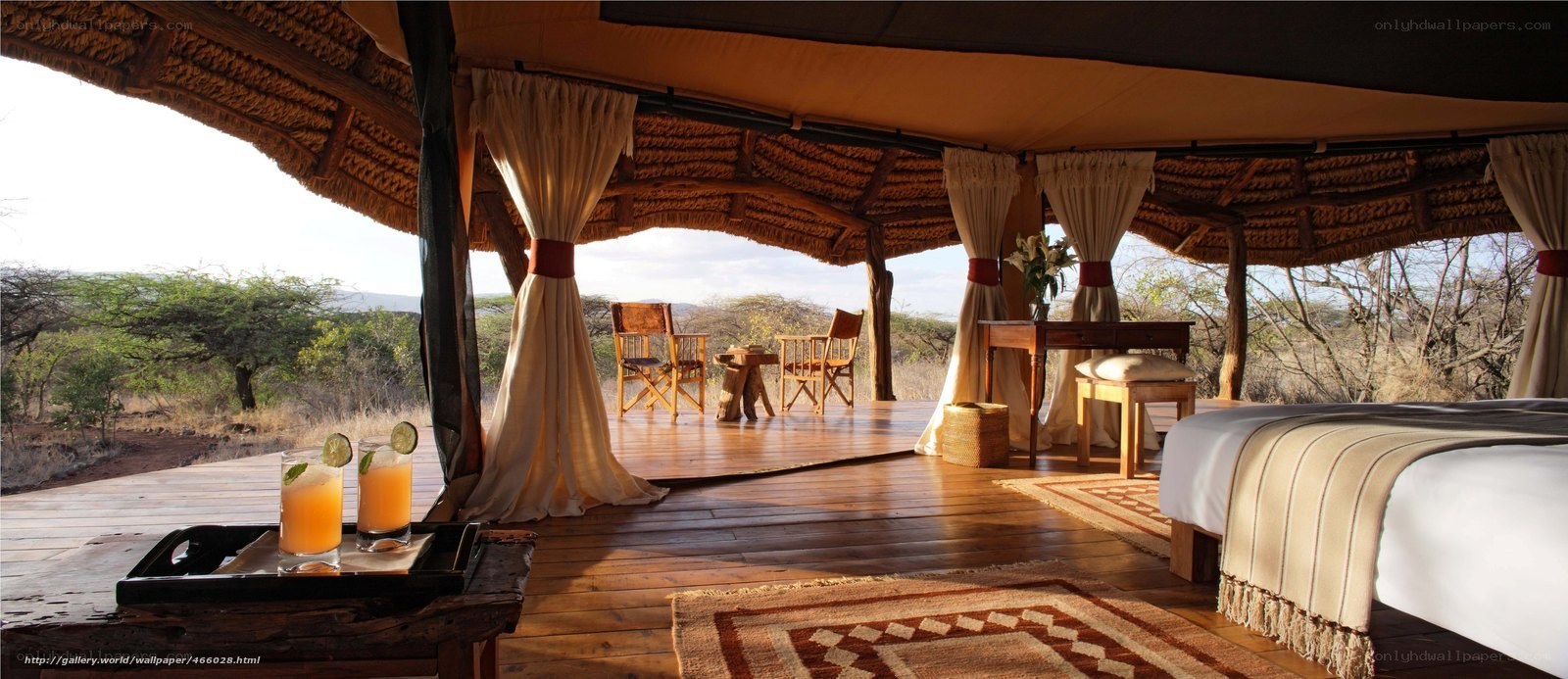 Luxury safari tent interior