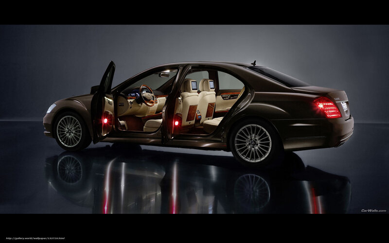luxury sedan with open doors