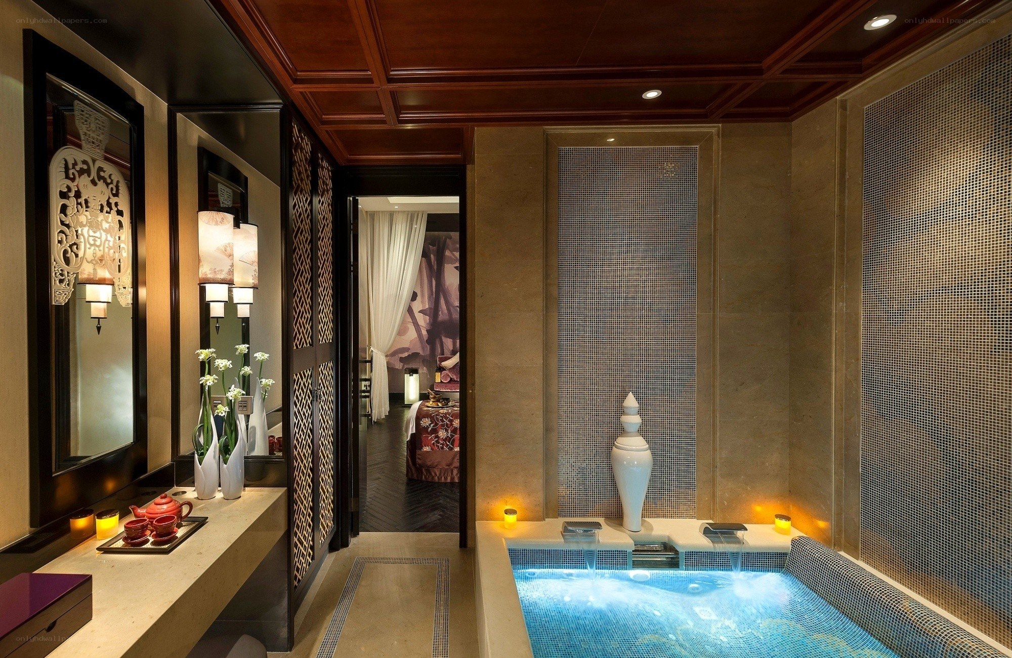 luxury spa bathroom interior