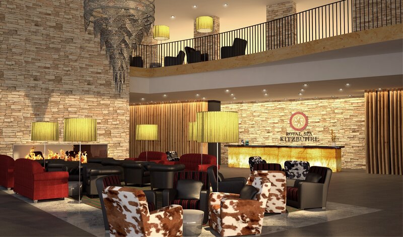 Luxury spa lobby interior