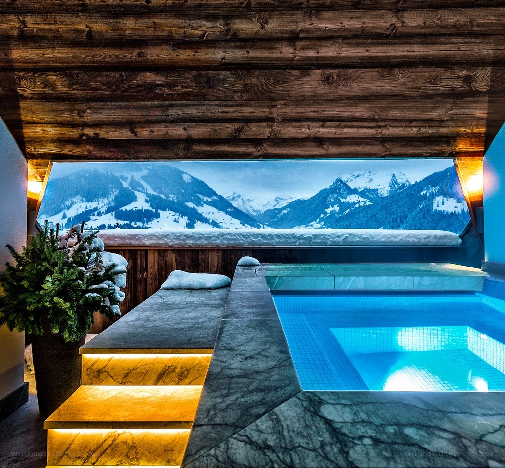 Luxury spa with mountain view