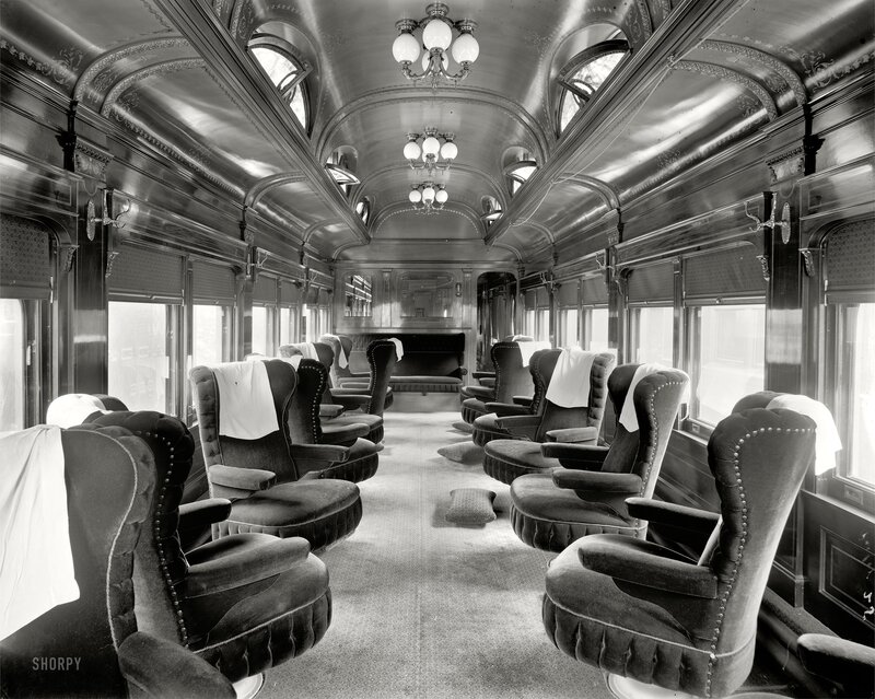 Luxury train car interior