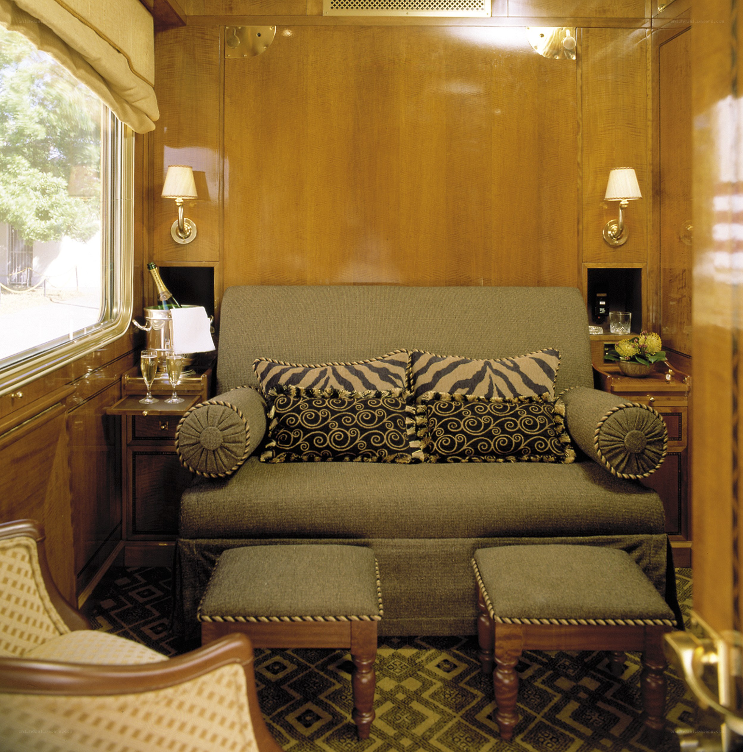 Luxury train car interior