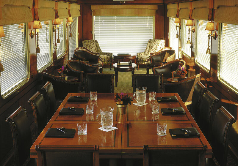 luxury train dining car