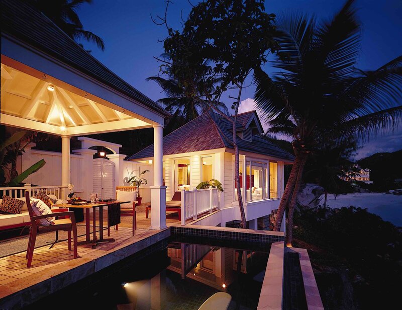 Luxury villa at dusk