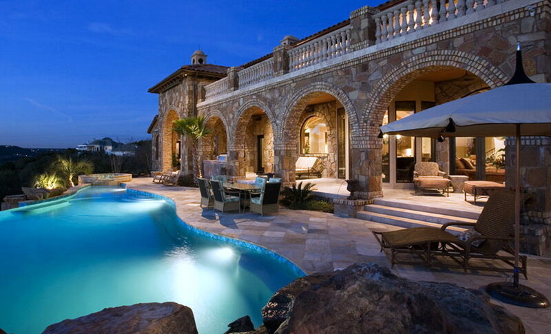 Luxury Villa at Dusk — Blue, Serene, Night