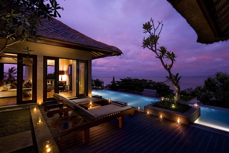 Luxury Villa at Dusk — Purple