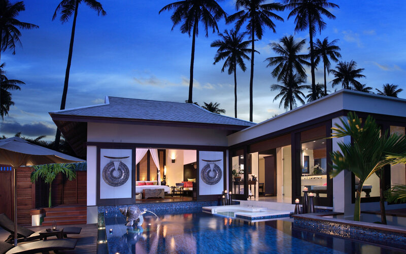 Luxury Villa at Night — Blue, Serene, 3d Render