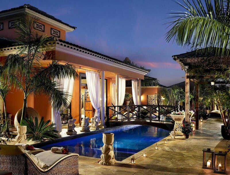 Luxury Villa at Night — Blue, Serene