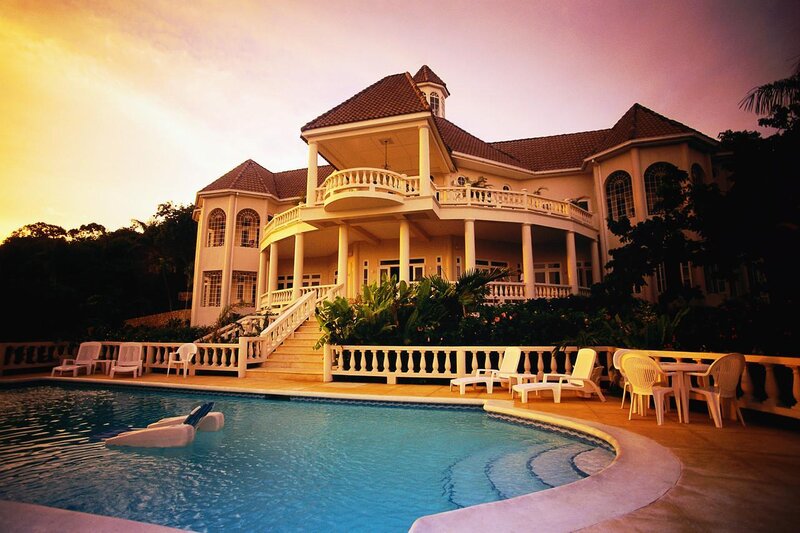 Luxury villa at sunset