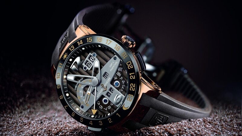 luxury watch with complex dial