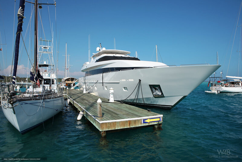 Luxury yacht at a marina