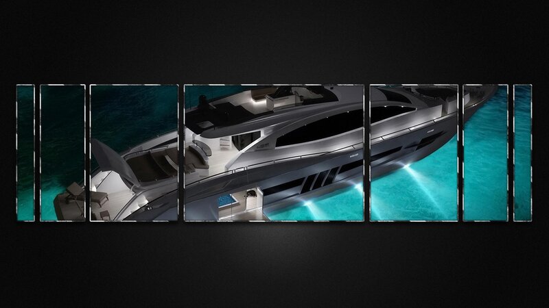 luxury yacht at night