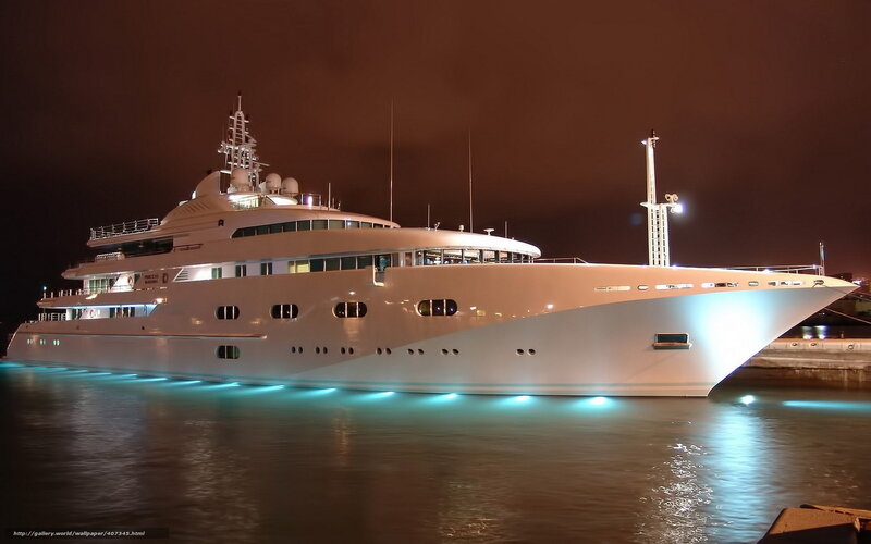 Luxury Yacht at Night — White, Dramatic