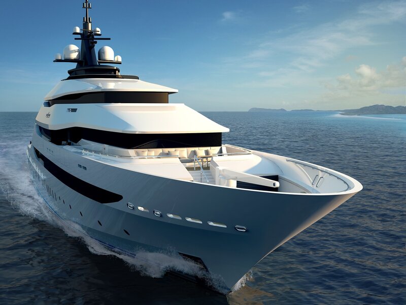 Luxury yacht at sea