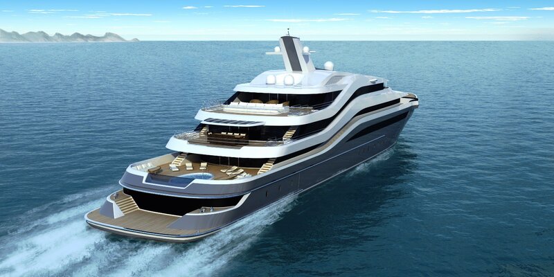 luxury yacht at sea