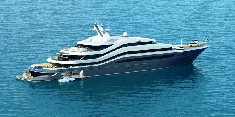 Luxury yacht at sea