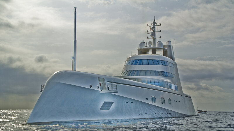 Luxury Yacht at Sea — White