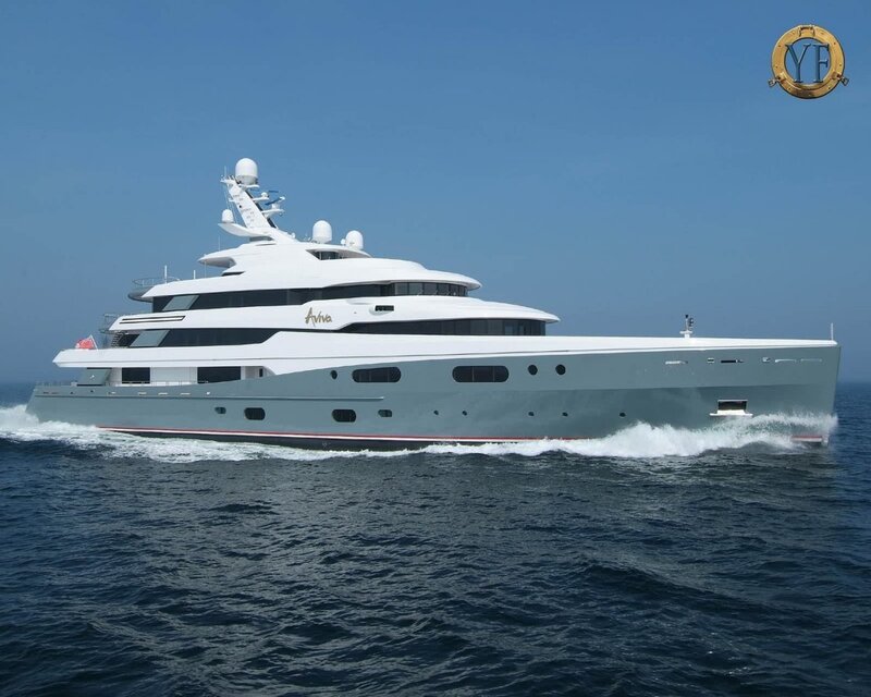 Luxury yacht Aviva at sea