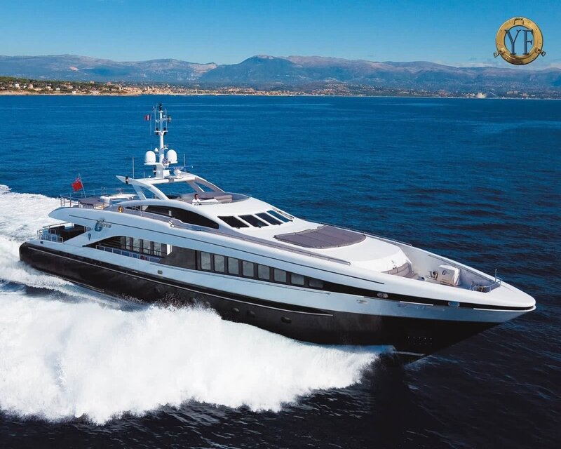 Luxury yacht cruising the sea