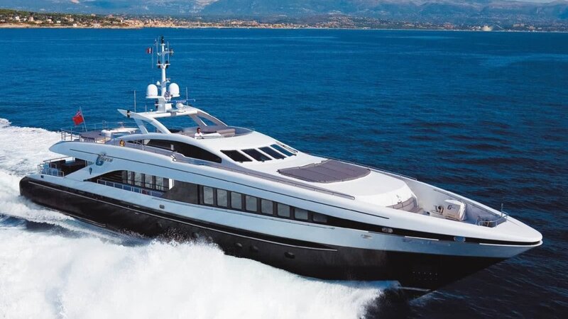 Luxury yacht cruising the sea
