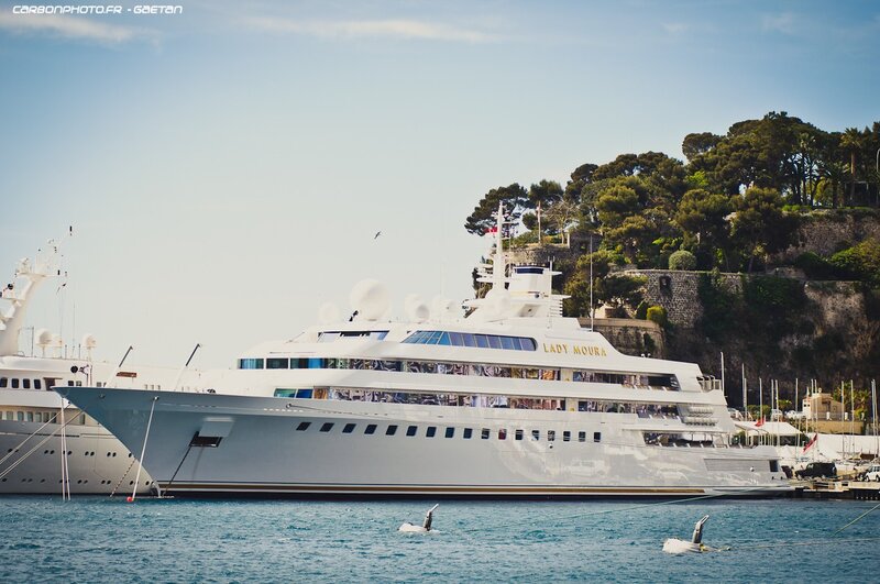 Luxury yacht in a harbor