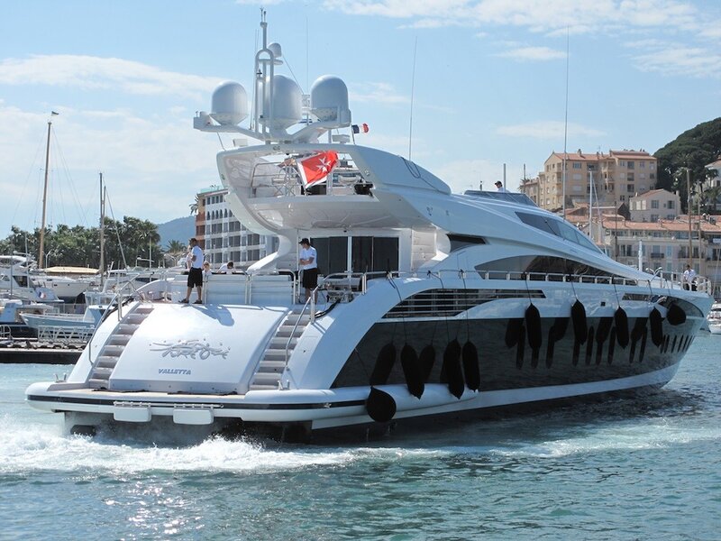 Luxury yacht in a harbor