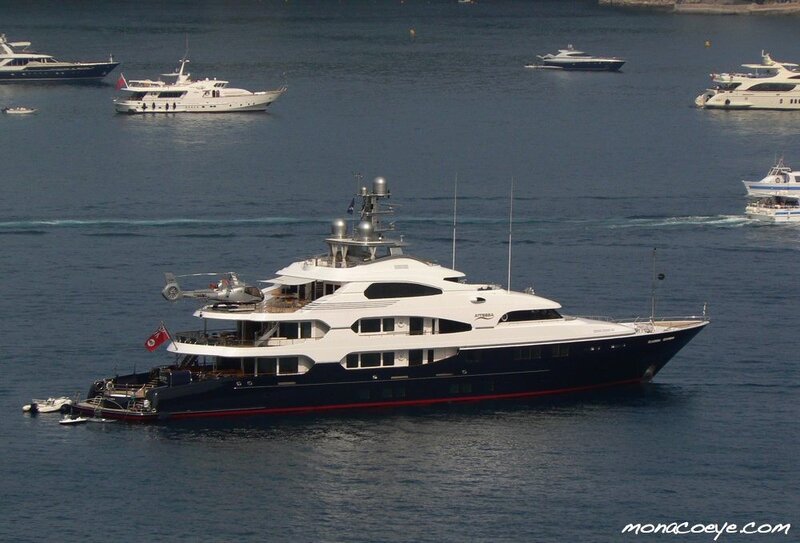 Luxury yacht in marina
