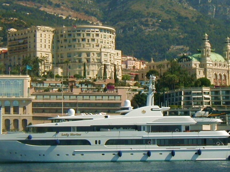 Luxury yacht in Monaco harbor