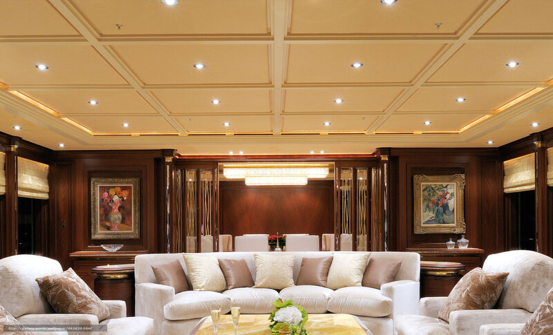 Luxury Yacht Interior — Beige, Elegant