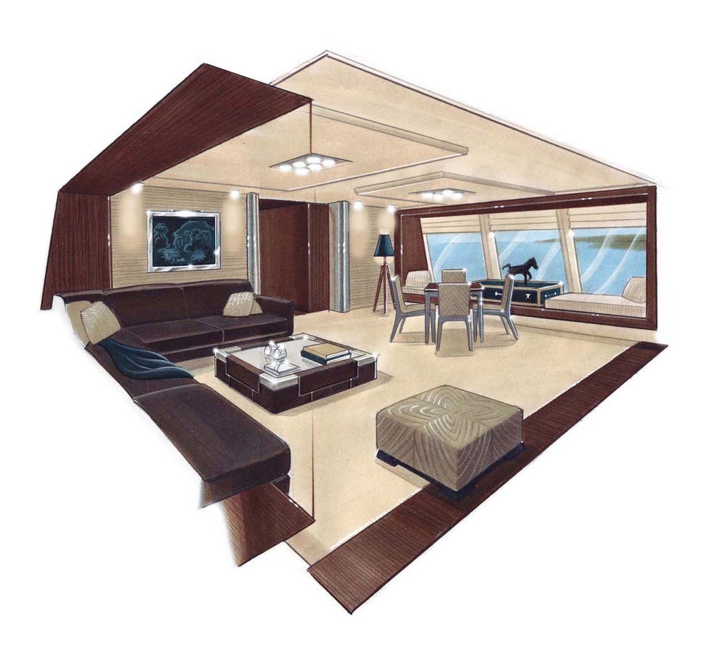 Luxury yacht interior design