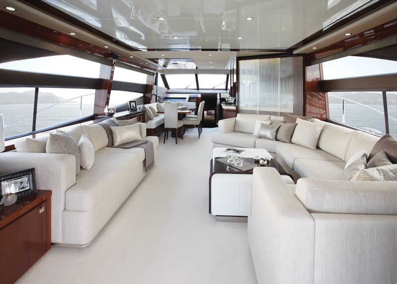 Luxury yacht interior lounge