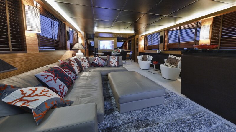 Luxury yacht living room