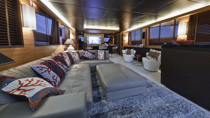 Luxury yacht living room
