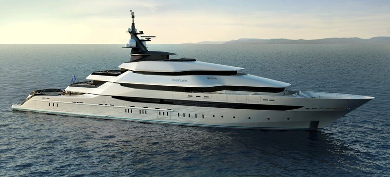 Luxury yacht on calm sea