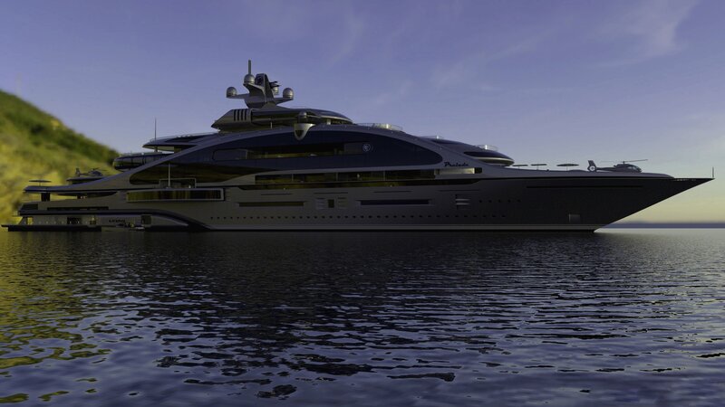 Luxury yacht on calm water